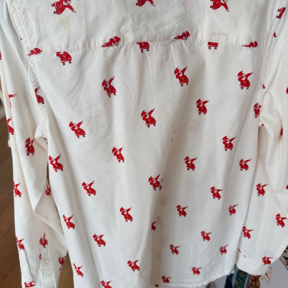 Santa Christmas Button Down Shirt Boys 11-12 - Picture 2 of 8